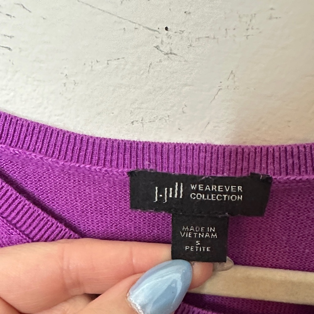 J Jill Purple Silk Blend Sweater - Picture 2 of 5